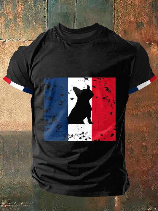 Journée internationale de chien Imprimer Vintage Fashion T-shirt à manches courtes