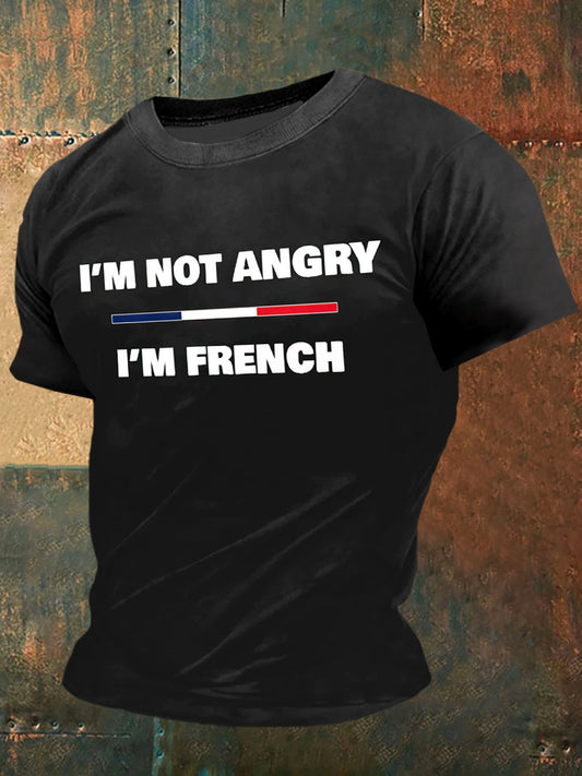 Je ne suis pas en colère je suis T-shirt à manches courtes à imprimé français
