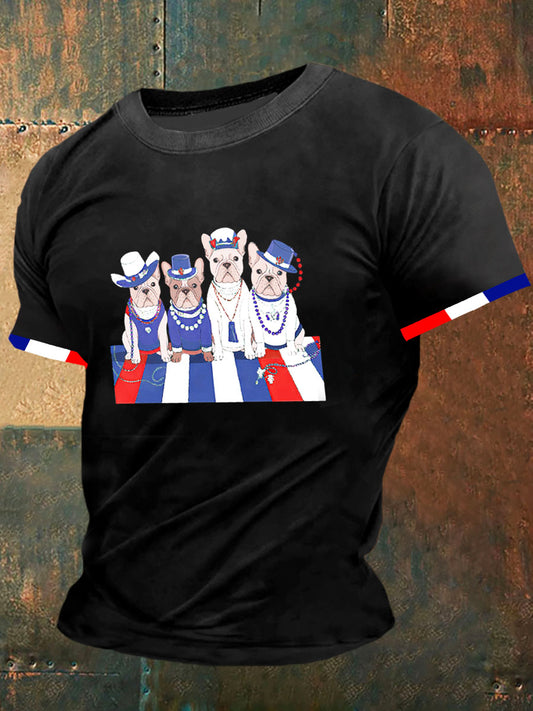 Journée internationale de chien Imprimer Vintage Fashion T-shirt à manches courtes
