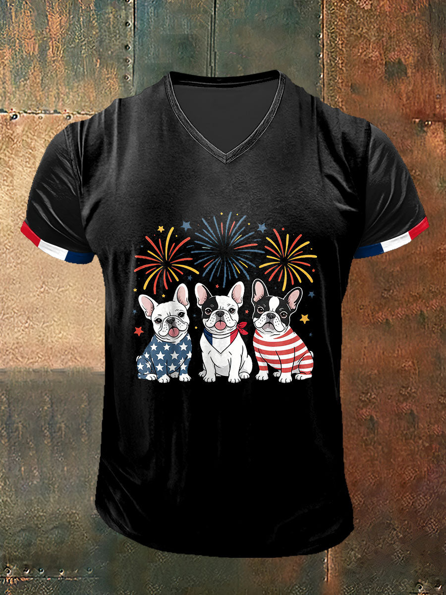 Journée internationale de chien Imprimer Vintage Fashion T-shirt à manches courtes