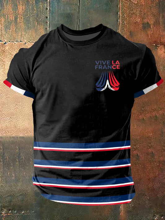 Célébrez la fête nationale Imprimer Vintage Fashion T-shirt à manches courtes