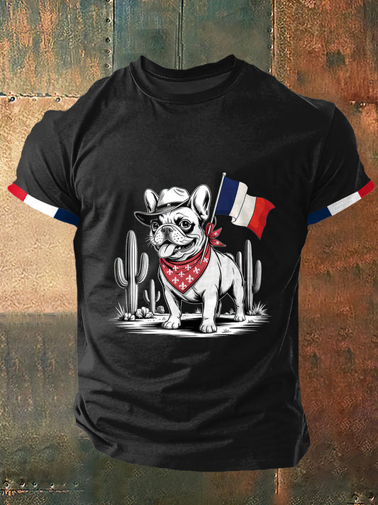 Journée internationale de chien Imprimer Vintage Fashion T-shirt à manches courtes