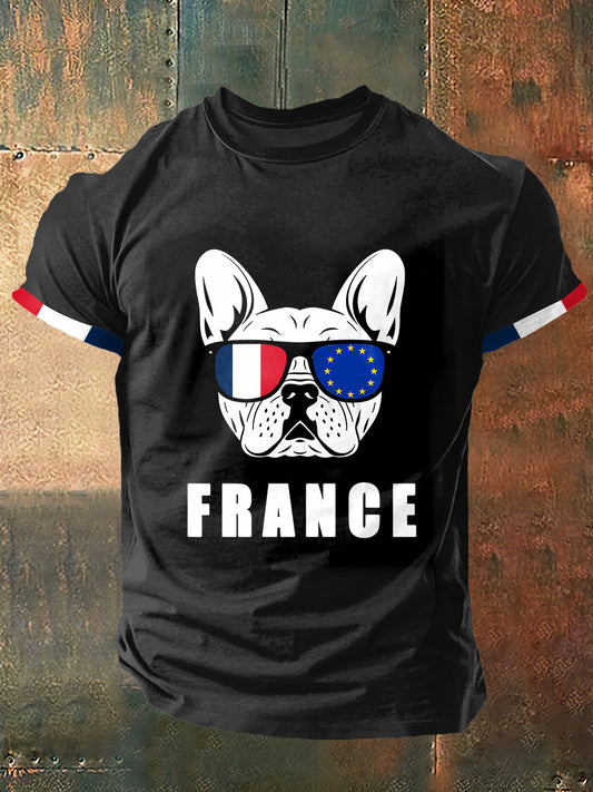 Journée internationale de chien Imprimer Vintage Fashion T-shirt à manches courtes