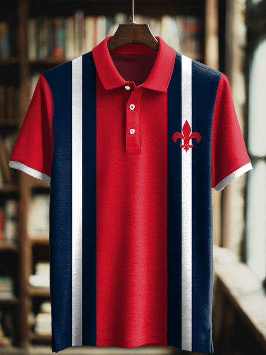 T-shirt à manches courtes à col polo France Iris pour homme