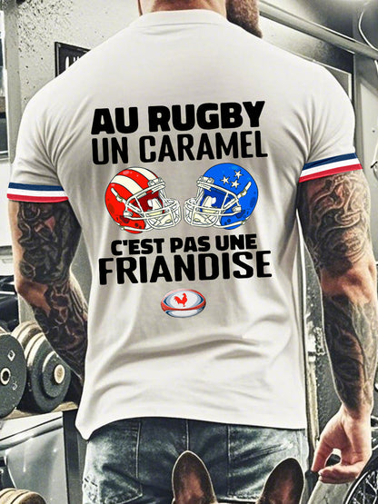 T-shirt à manches courtes Au Rugby Un Caramel C'est Pas Une Friandise Homme