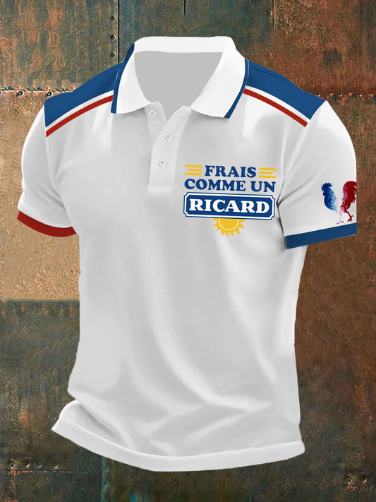 Polo imprimé à manches courtes Ricard Homme