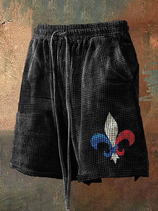 Short à gaufre imprimé style France pour homme