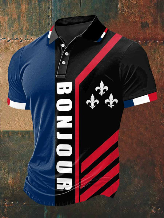 T-shirt à manches courtes col polo décontracté pour hommes
