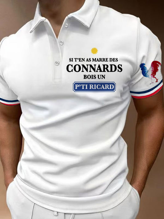 Polo imprimé à manches courtes Ricard Homme