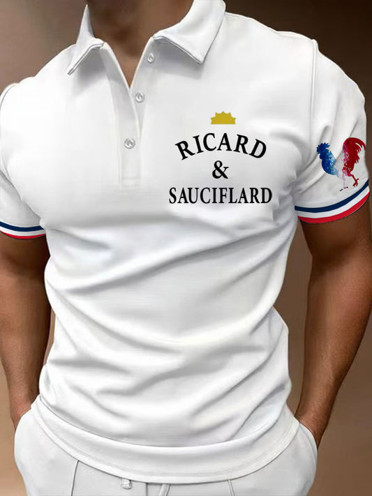 Polo imprimé à manches courtes Ricard Homme