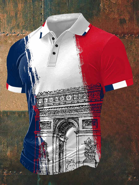 Arc De Triomphe T-shirt à manches courtes à col polo
