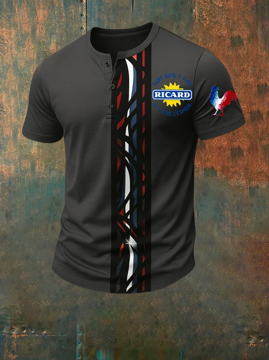 Polo imprimé à manches courtes Ricard Homme