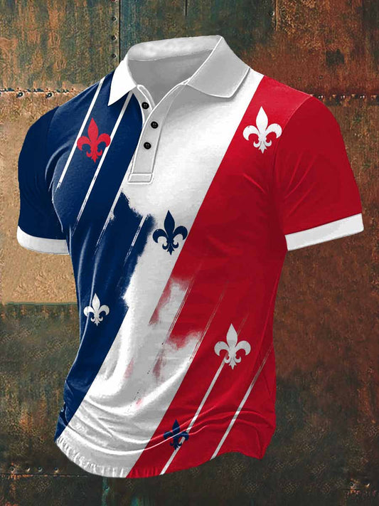 T-shirt à manches courtes à col polo France Iris pour homme