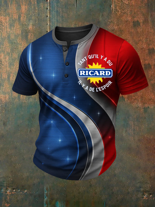 Polo imprimé à manches courtes Ricard Homme