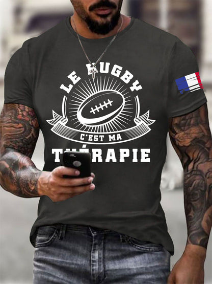 T-shirt à manches courtes Le Rugby C'est Ma Thérapie Homme