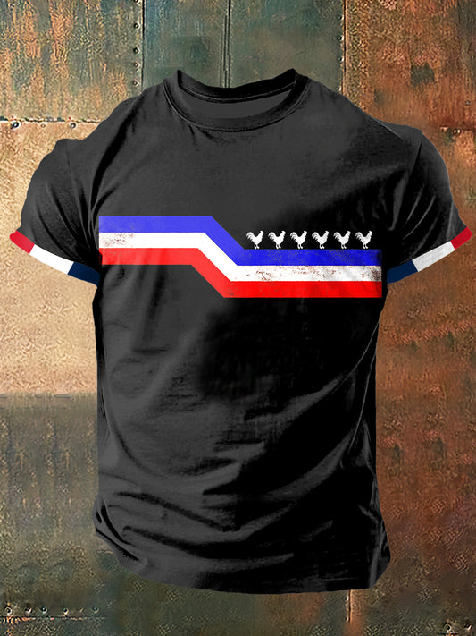 Coq Imprimer Vintage Fashion T-shirt à manches courtes pour hommes