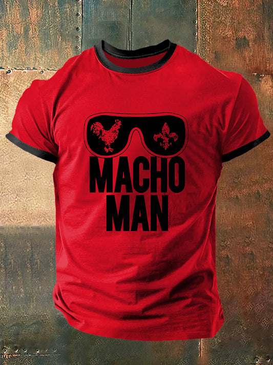 Macho Man Imprimer Vintage Fashion T-shirt à manches courtes