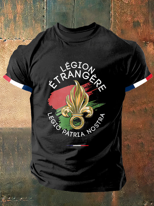 Legion Etrangere Print Vintage Fashion T-shirt à manches courtes pour hommes