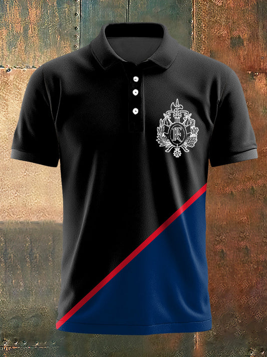 T-shirt à manches courtes France Badge Print Polo pour homme