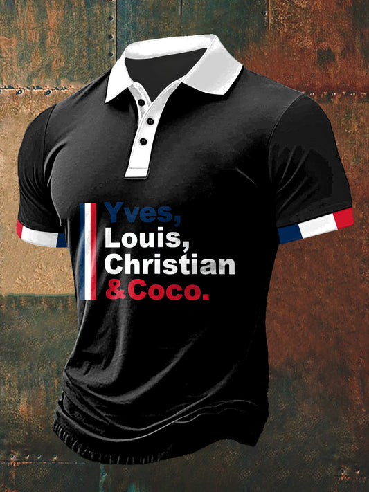 T-shirt à manches courtes Yves Louis Christian & Coco Print pour homme