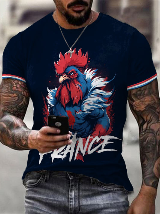 T-shirt décontracté à imprimé rugby pour hommes