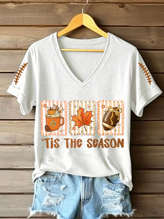 T-shirt à manches courtes Football Fall Tis The Season Femme