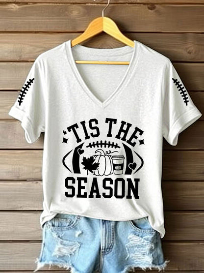 T-shirt à manches courtes Football Fall Tis The Season Femme