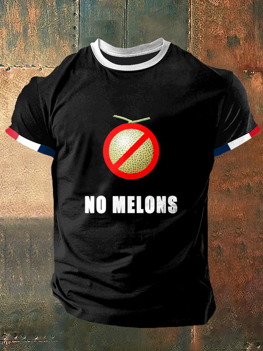 Pas de Melon Imprimer Vintage Fashion T-shirt à manches courtes
