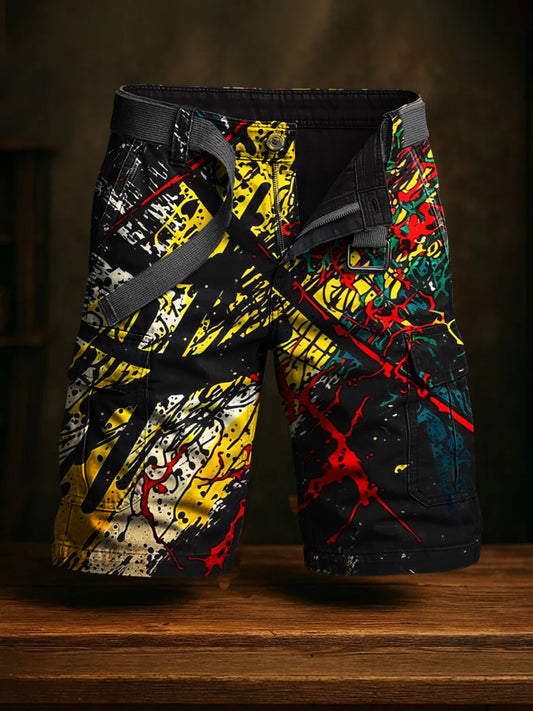 Hommes de vacances rétro Business Art Print Casual Shorts