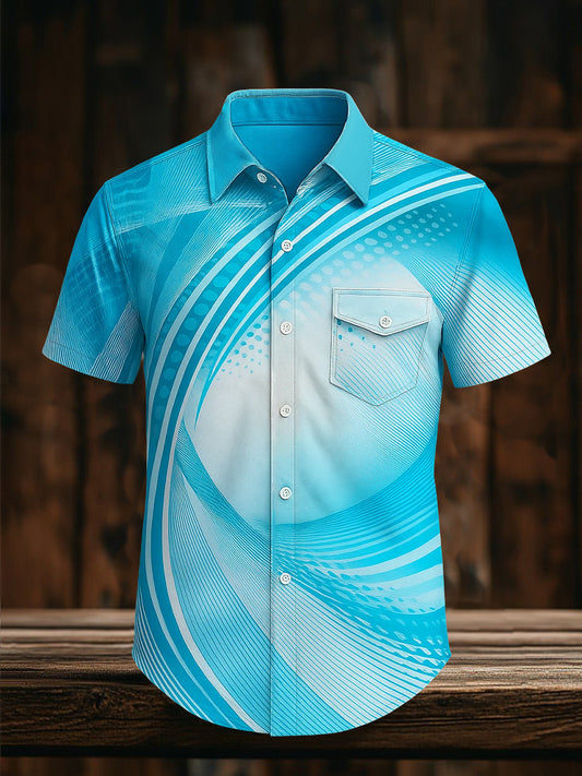 Retro Vacation Business Style Casual Chemise à manches courtes pour hommes