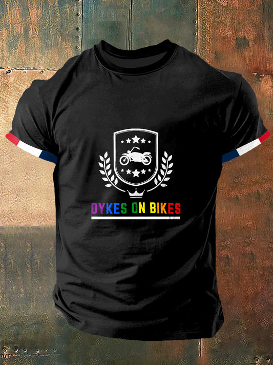 Dykes unisexe sur les vélos Imprimer Vintage Fashion T-shirt à manches courtes