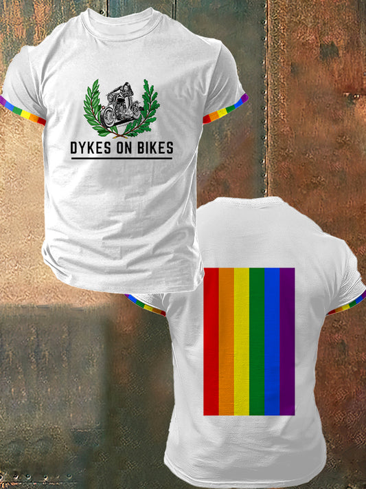 Dykes unisexe sur les vélos Imprimer Vintage Fashion T-shirt à manches courtes