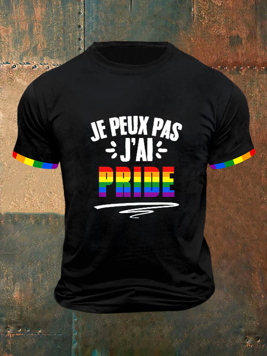 Pride France Print Vintage Fashion T-shirt à manches courtes pour hommes