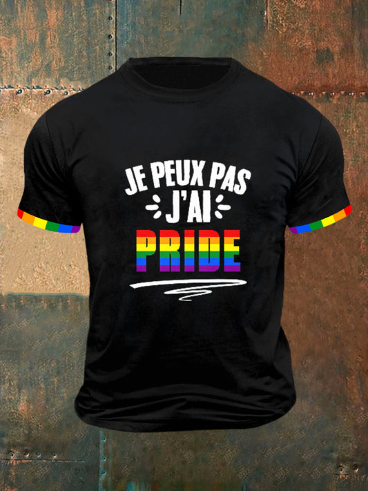 Pride France Print Vintage Fashion T-shirt à manches courtes pour hommes