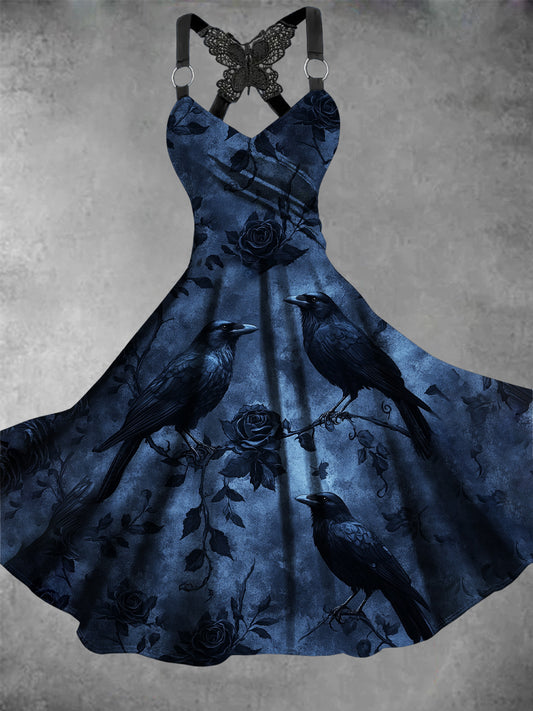 Robe décontractée vintage Skull Art pour femmes
