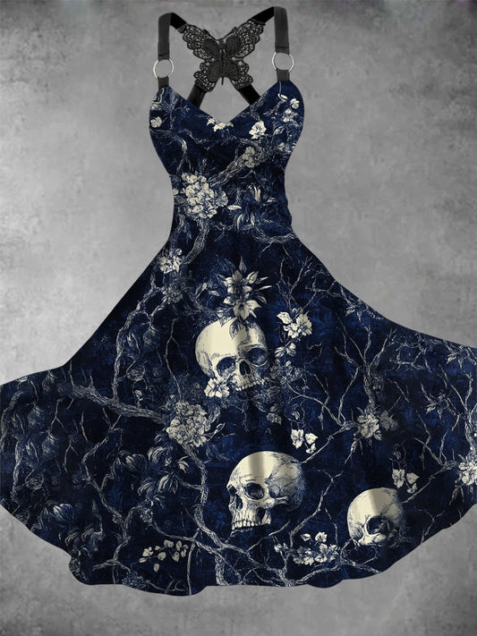 Robe décontractée vintage Skull Art pour femmes