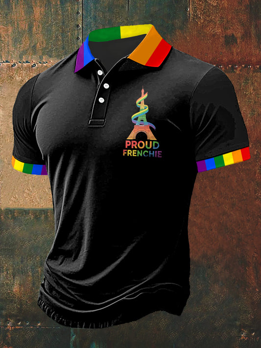 T-shirt à manches courtes Proud France pour homme à col polo