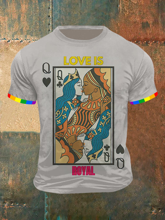 L'amour est royal Imprimer Vintage Fashion T-shirt à manches courtes