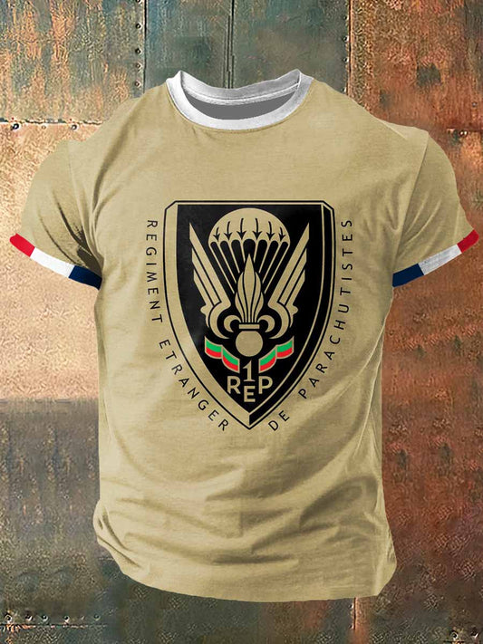 T-shirt à manches courtes First REP Print Vintage Fashion pour homme