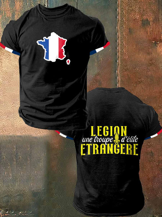 T-shirt à manches courtes Legion Etrange Print Vintage Fashion pour hommes