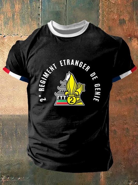 Regiment Etranger De Genia Imprimer Mode Vintage T-shirt à manches courtes