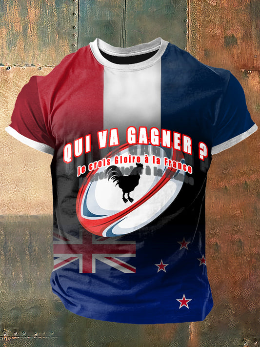 Hommes Who Will Win Print Vintage Fashion T-shirt à manches courtes