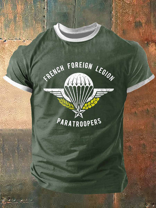 Paratroopers Imprimer Vintage Fashion T-shirt à manches courtes pour hommes