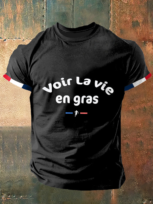 Voir La Vie En Gras Print Vintage Fashion T-shirt à manches courtes