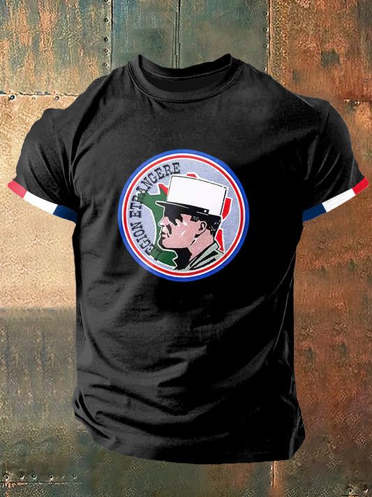 T-shirt à manches courtes France Legion Print Vintage Fashion pour hommes