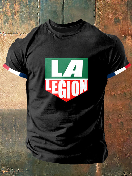 T-shirt à manches courtes La Legion Heuer Print Vintage Fashion pour homme
