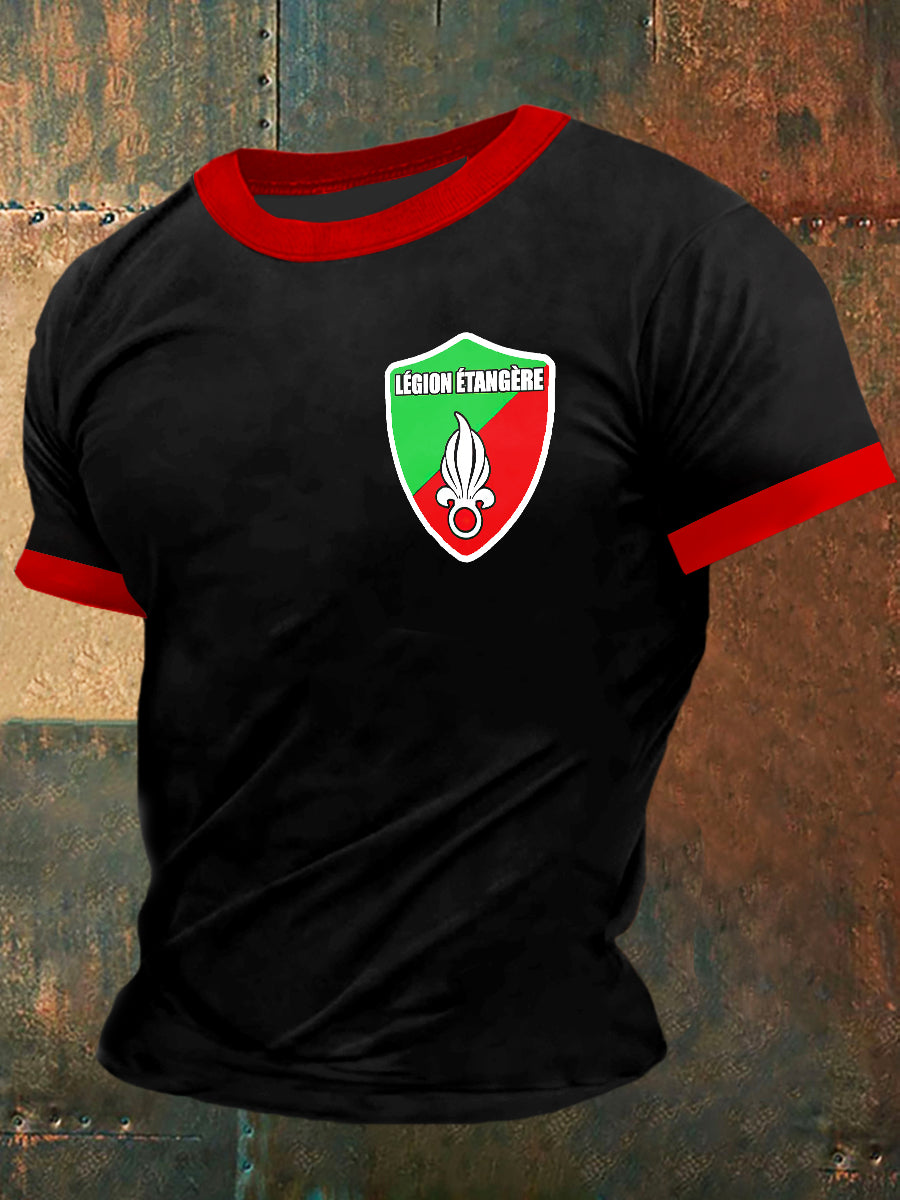 T-shirt à manches courtes Legion Print Vintage Fashion pour hommes