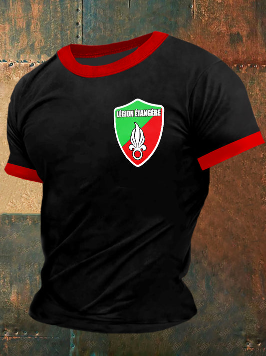 T-shirt à manches courtes Legion Print Vintage Fashion pour hommes