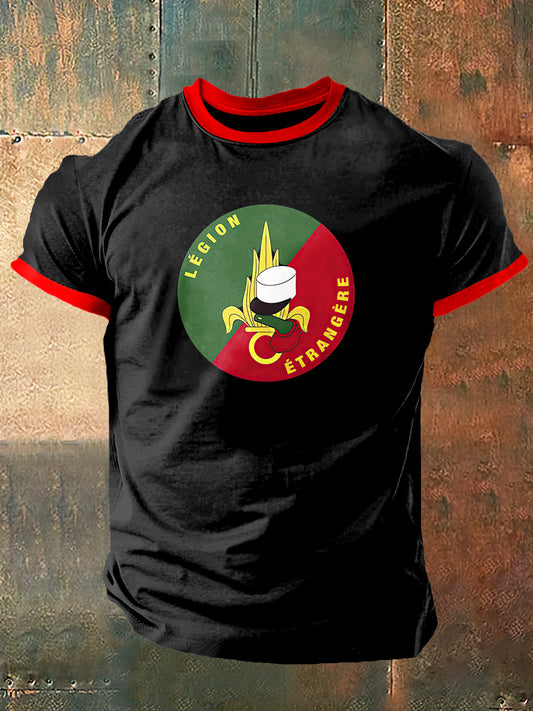 Legion Etrangere Print Vintage Fashion T-shirt à manches courtes pour hommes