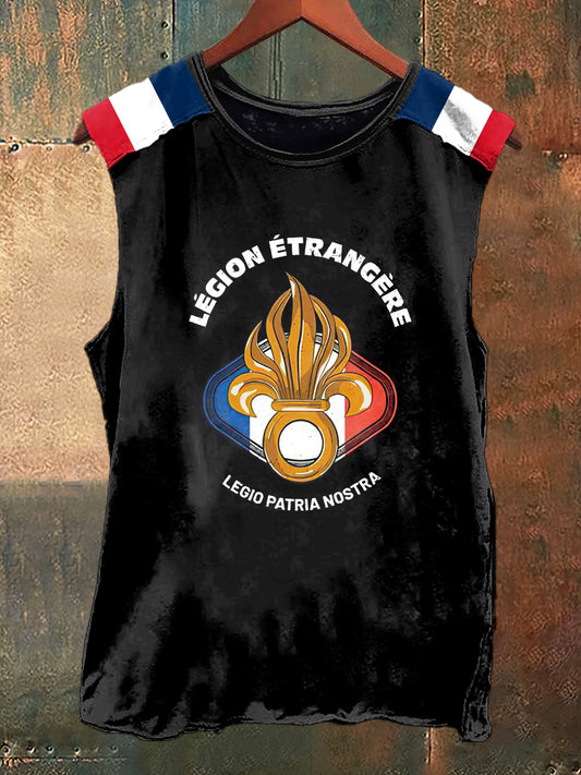 Débardeur sans manches Legion Etrangere Print Vintage Fashion pour hommes